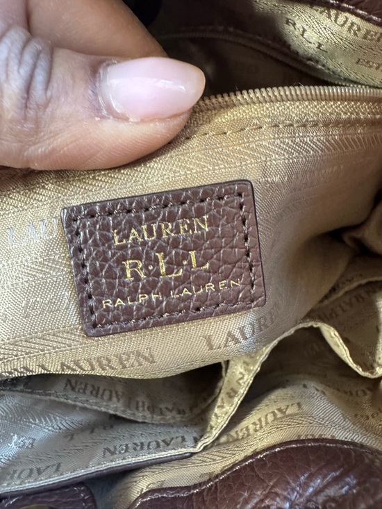 Lauren Ralph Lauren Fringe Leather Bucket Bag Brown Boho Western - Picture 11 of 11